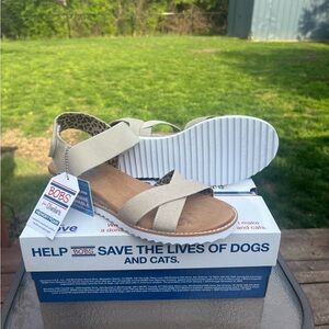 Beige BOBS Strappy Sandals